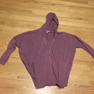 Motherhood mauve hooded distressed sweatshirt